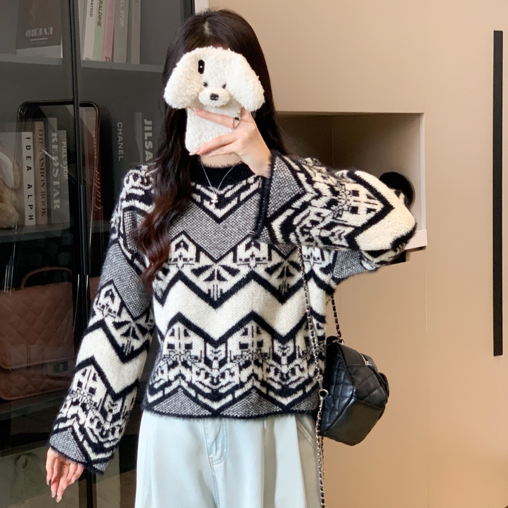 Velvet jacket pullover niche lazy loose sweater