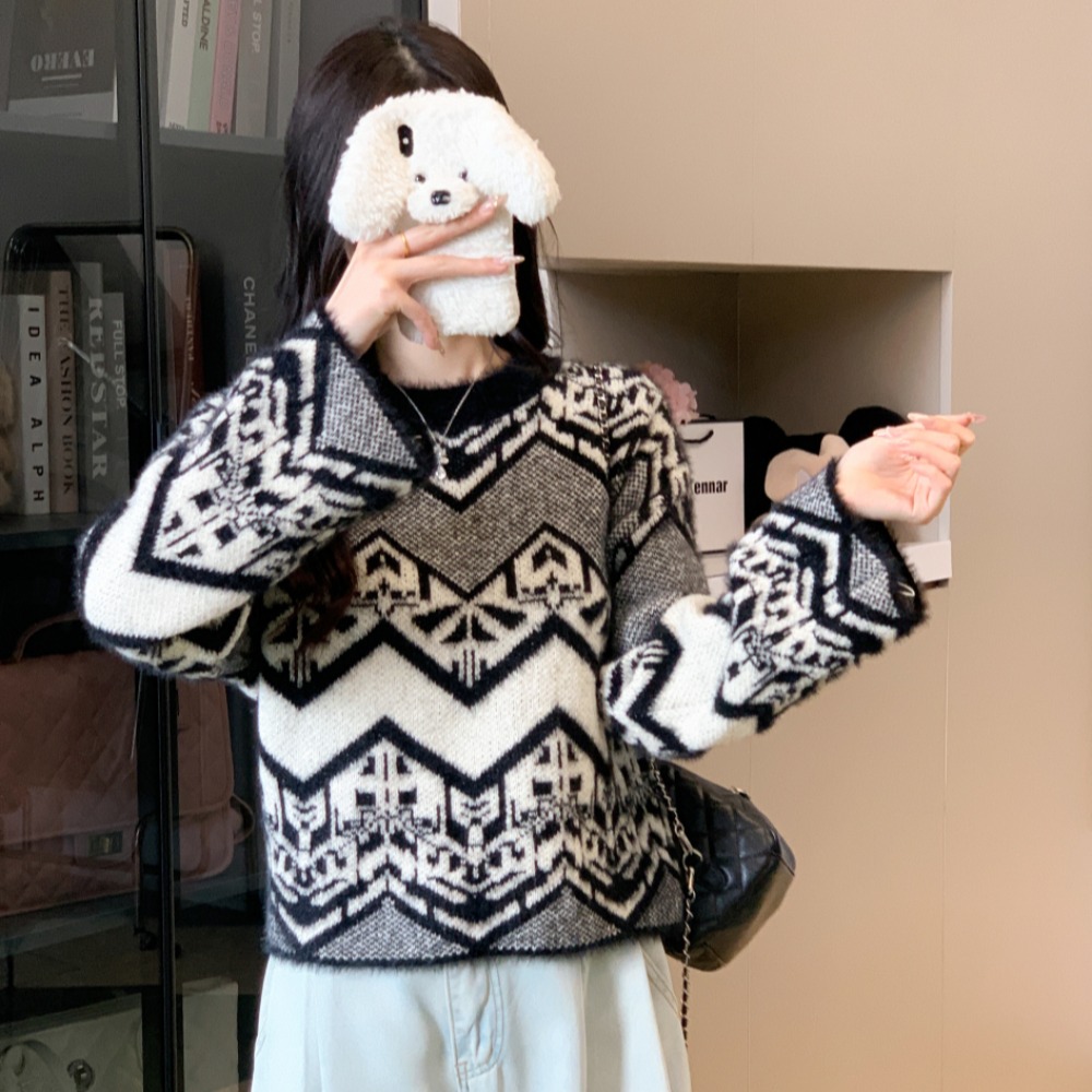 Velvet jacket pullover niche lazy loose sweater