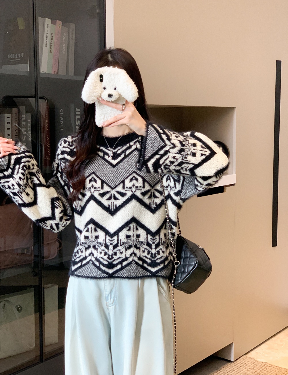 Velvet jacket pullover niche lazy loose sweater