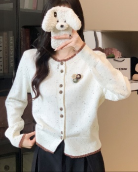 Pullover sweater round neck cardigan for women