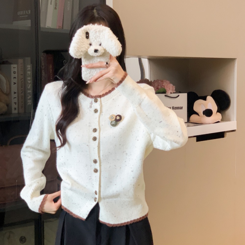 Pullover sweater round neck cardigan for women