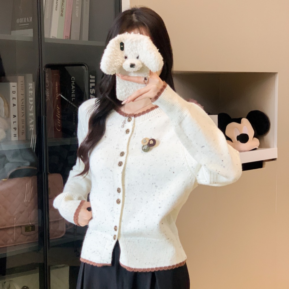 Pullover sweater round neck cardigan for women