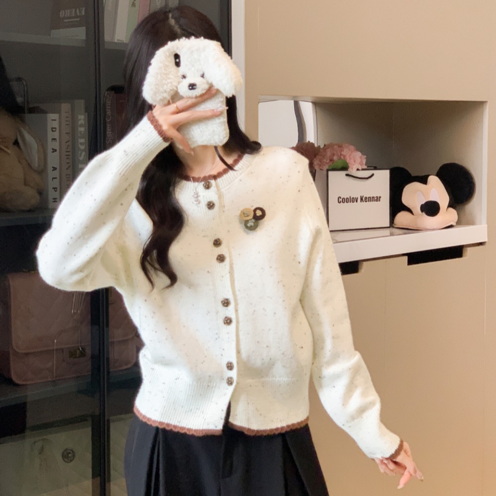 Pullover sweater round neck cardigan for women