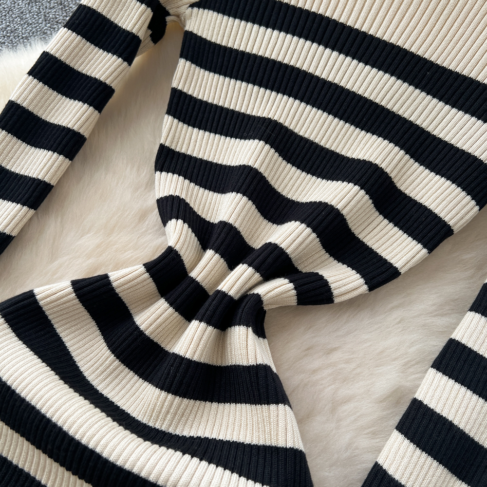 Knitted dress package hip long dress for women