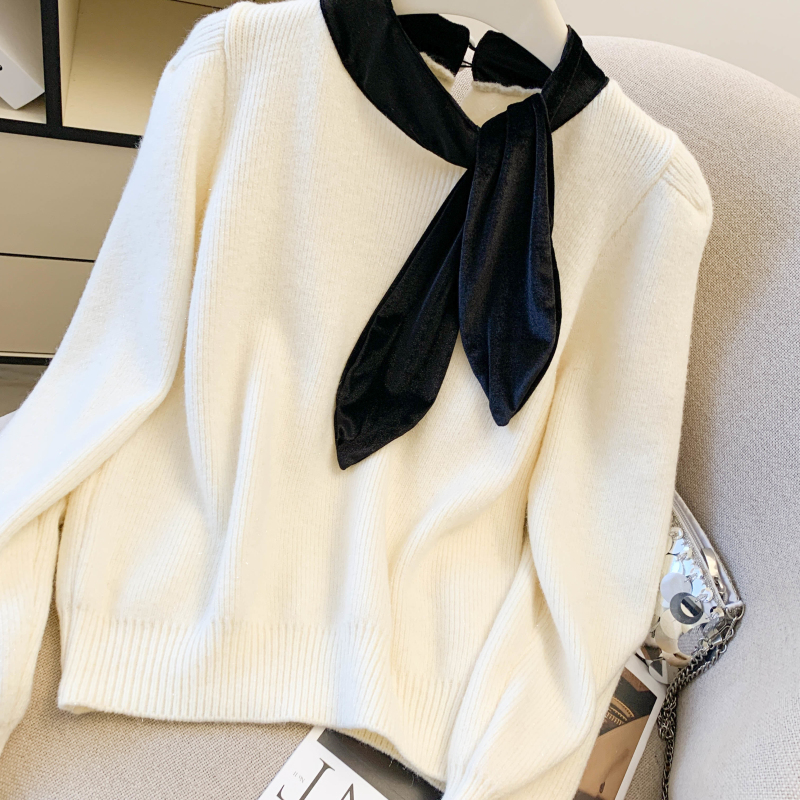 Chanelstyle velvet tops temperament sweater for women