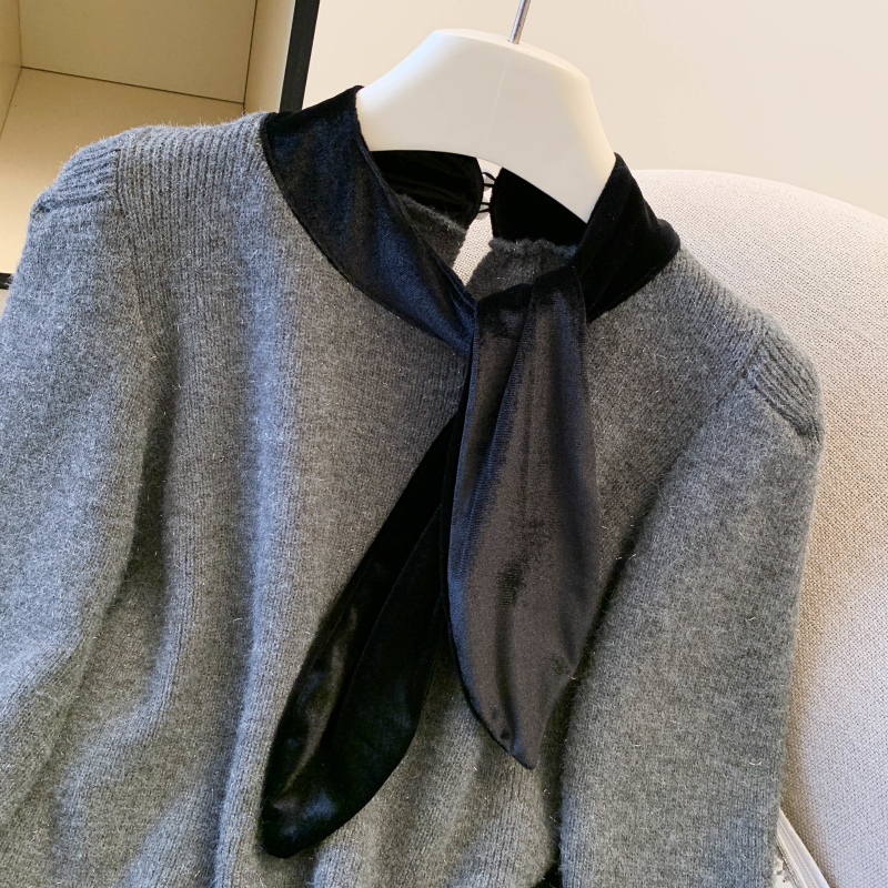 Chanelstyle velvet tops temperament sweater for women