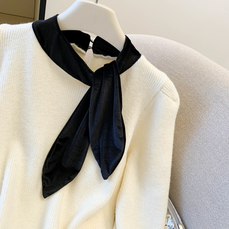 Chanelstyle velvet tops temperament sweater for women