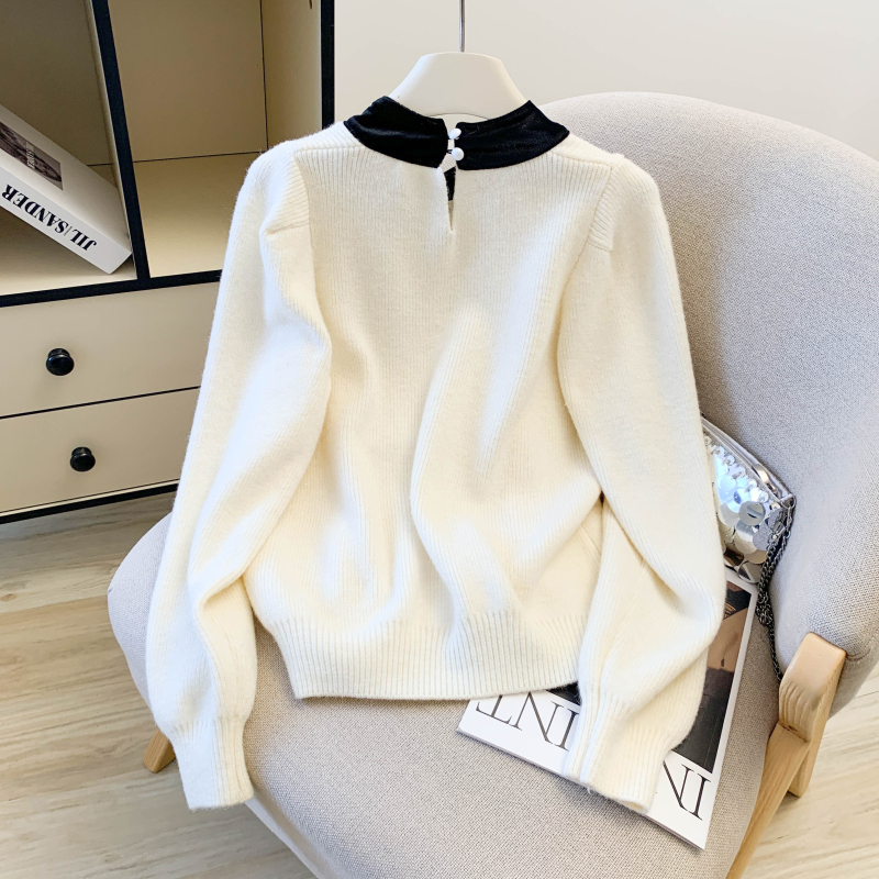 Chanelstyle velvet tops temperament sweater for women