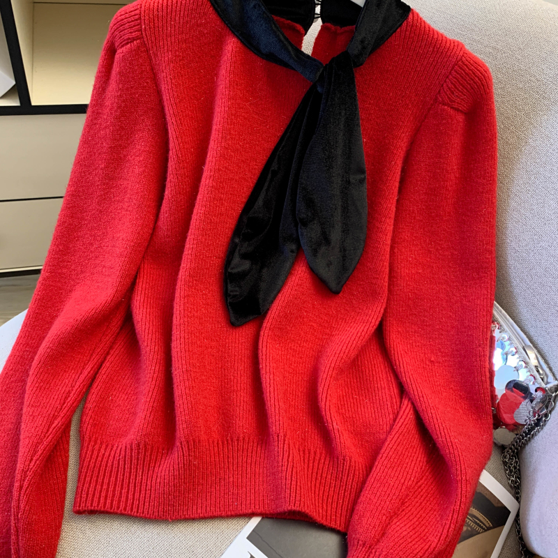 Chanelstyle velvet tops temperament sweater for women