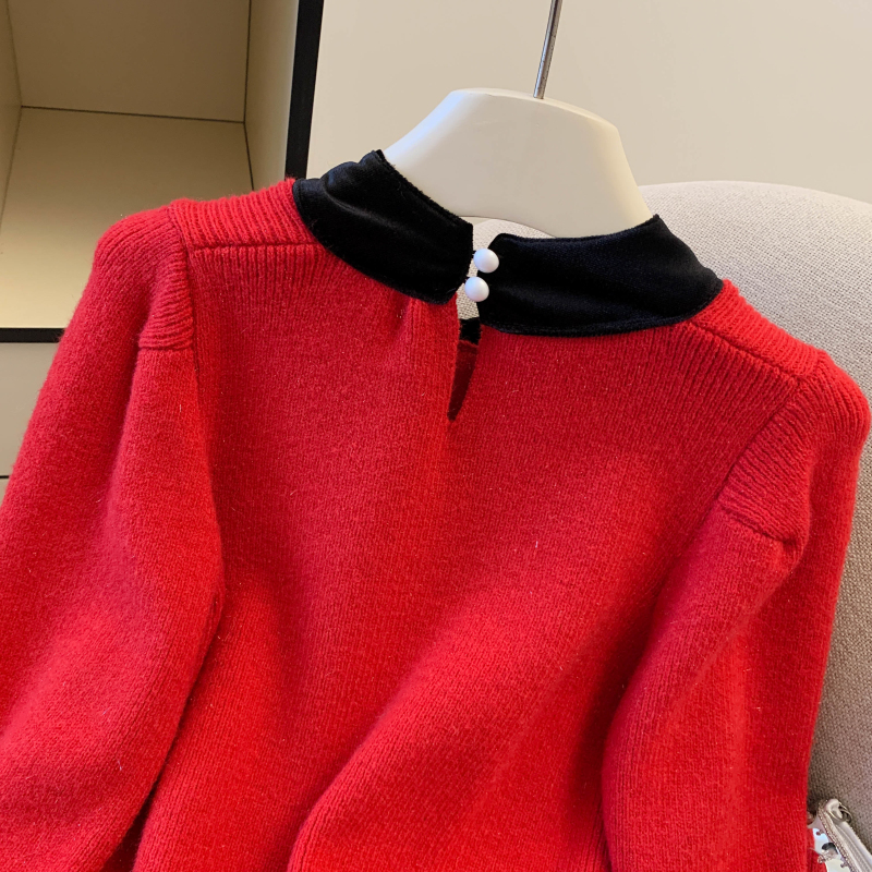 Chanelstyle velvet tops temperament sweater for women