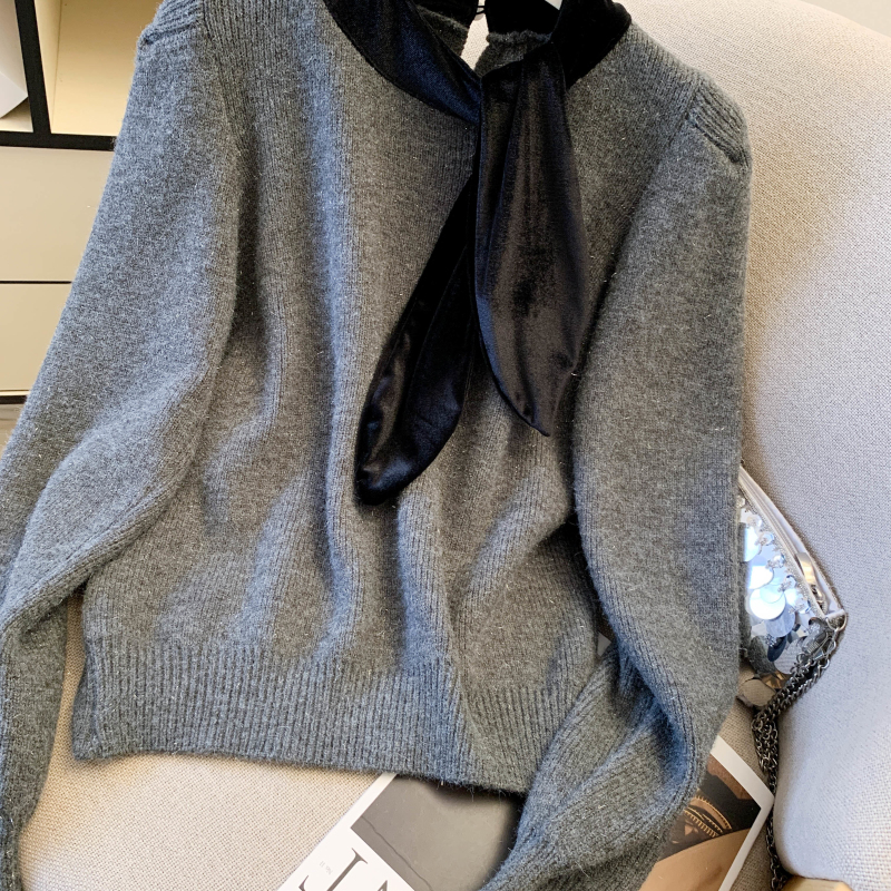 Chanelstyle velvet tops temperament sweater for women