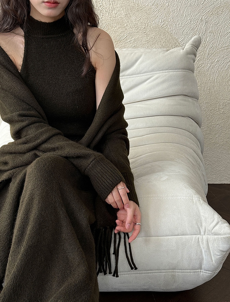 Tassels vest coat 2pcs set for women