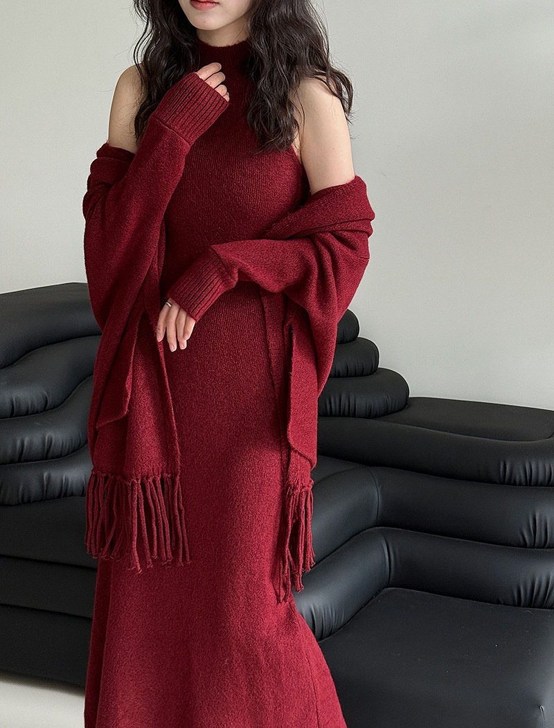 Tassels vest coat 2pcs set for women