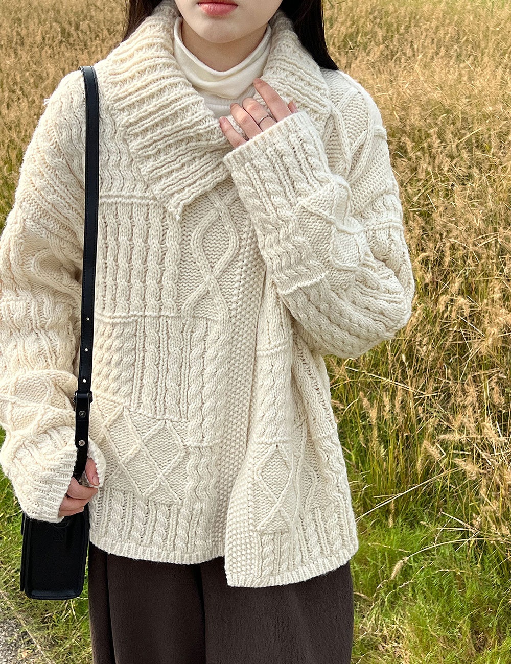 Wool autumn lazy stereoscopic niche twist sweater