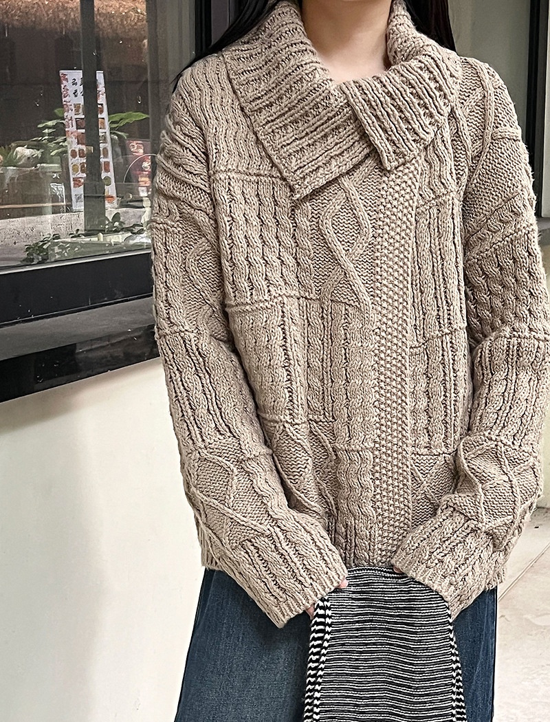 Wool autumn lazy stereoscopic niche twist sweater