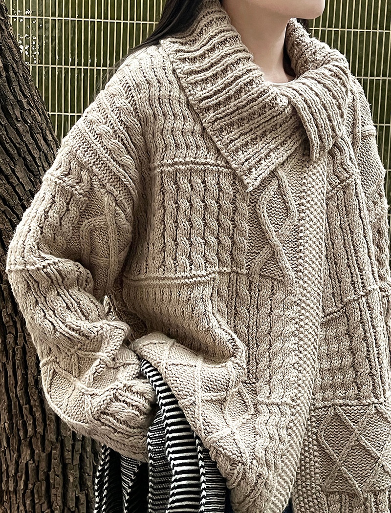 Wool autumn lazy stereoscopic niche twist sweater