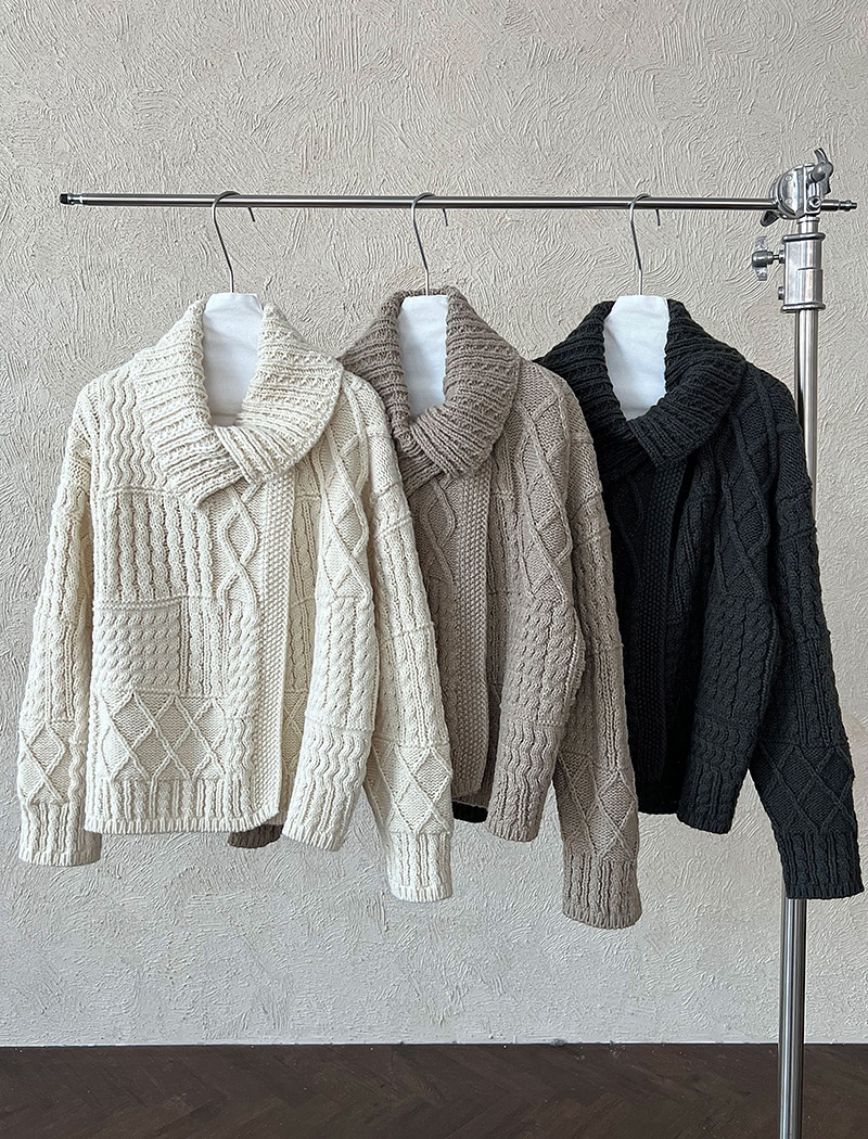 Wool autumn lazy stereoscopic niche twist sweater