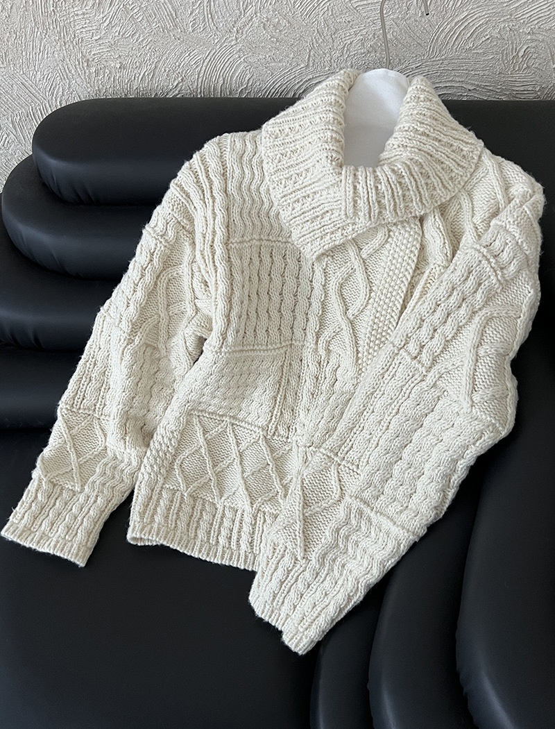 Wool autumn lazy stereoscopic niche twist sweater
