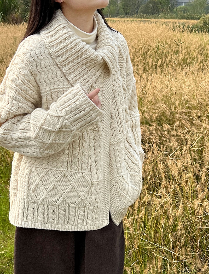 Wool autumn lazy stereoscopic niche twist sweater