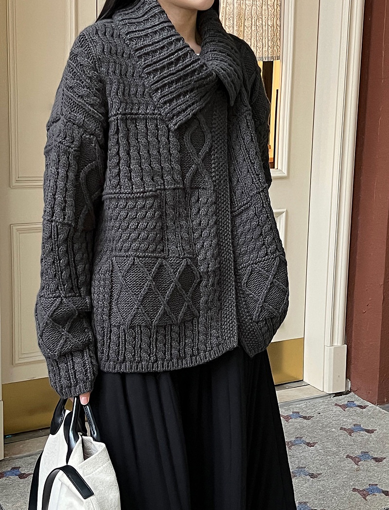 Wool autumn lazy stereoscopic niche twist sweater