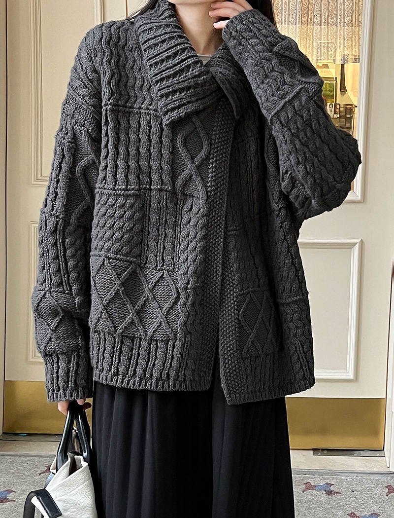 Wool autumn lazy stereoscopic niche twist sweater