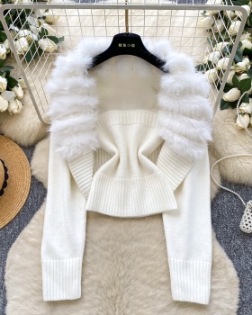 Knitted autumn and winter coat inside the ride vest for women