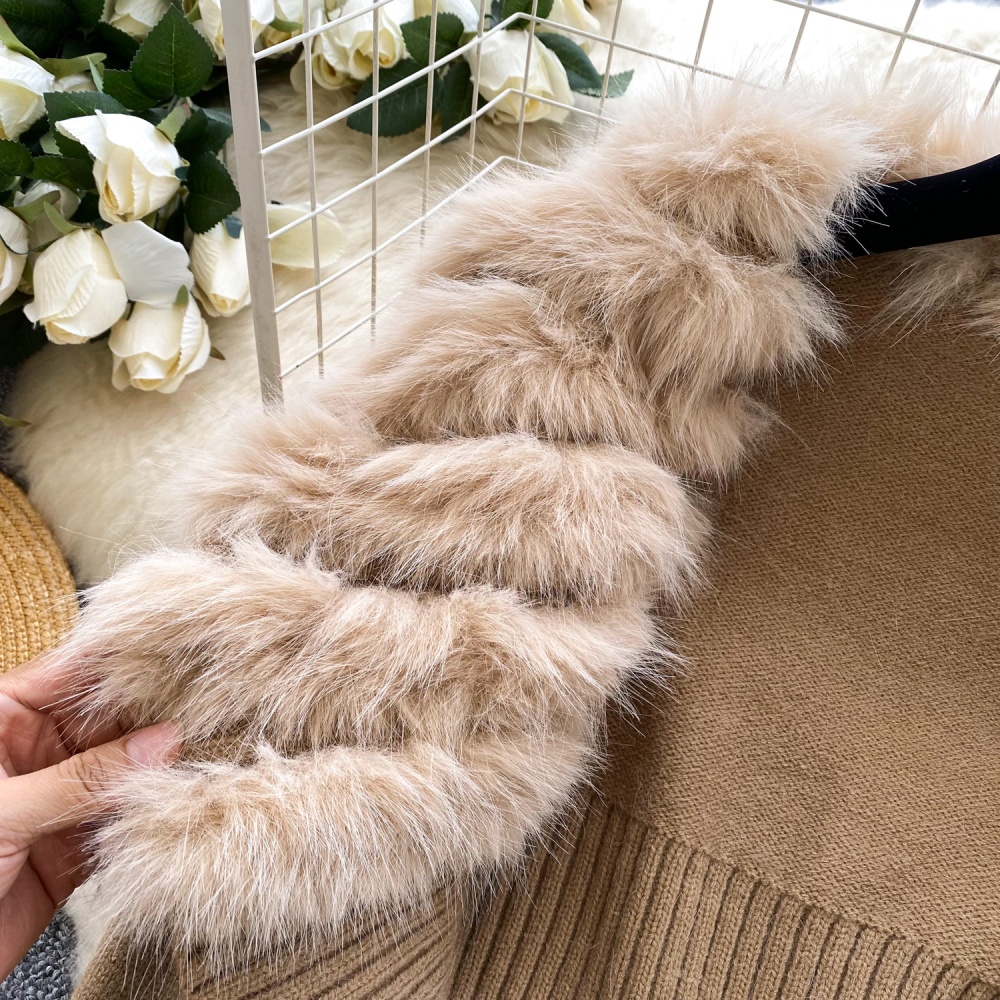 Knitted autumn and winter coat inside the ride vest for women