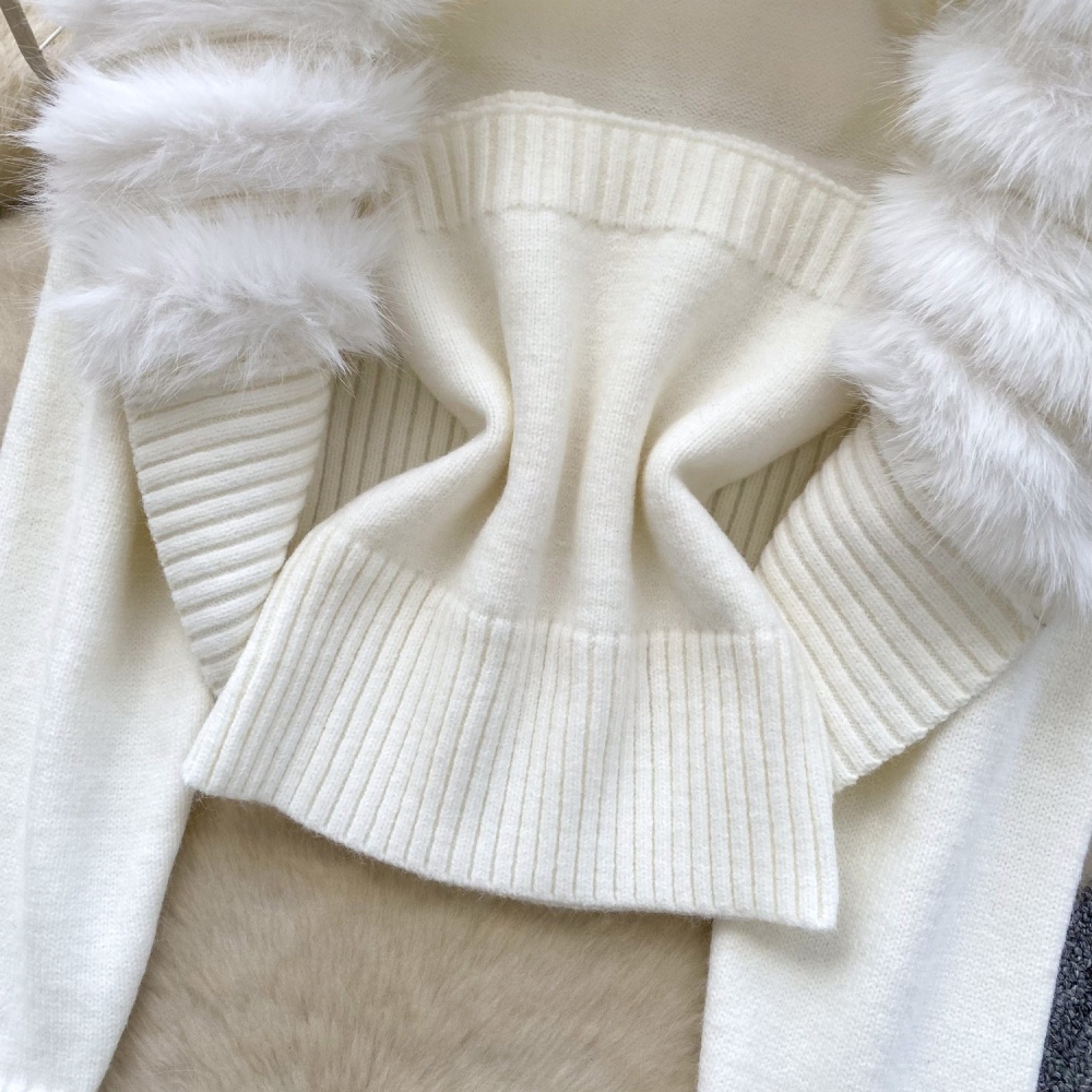 Knitted autumn and winter coat inside the ride vest for women