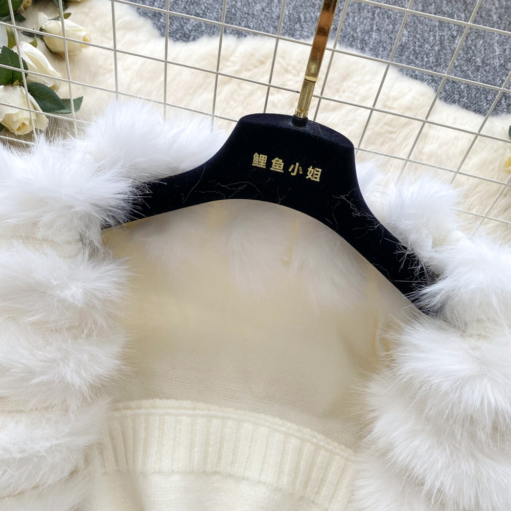 Knitted autumn and winter coat inside the ride vest for women