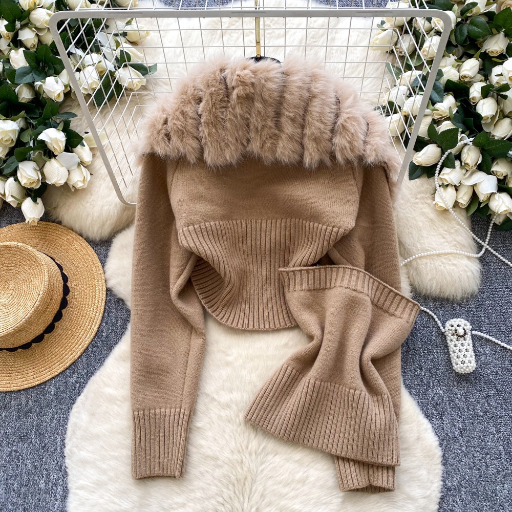 Knitted autumn and winter coat inside the ride vest for women