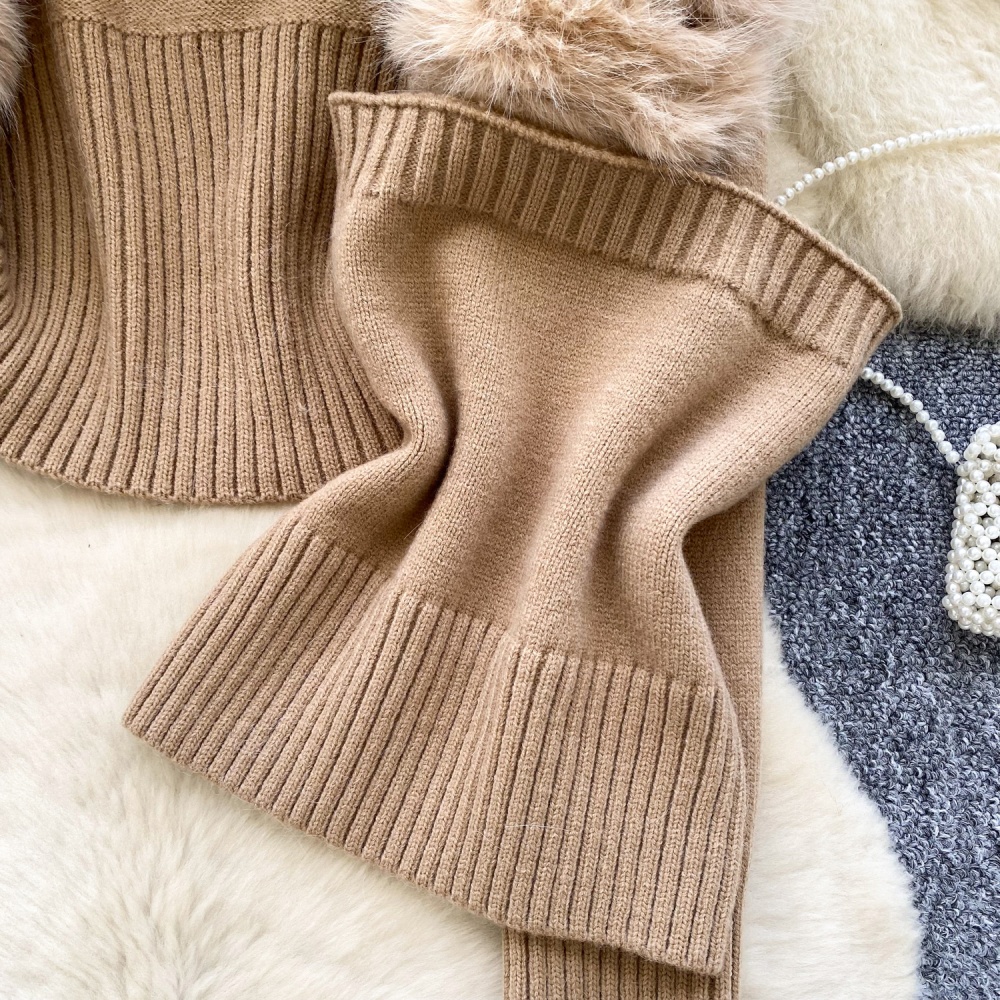 Knitted autumn and winter coat inside the ride vest for women