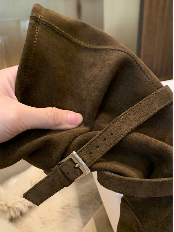 Cross buff thigh boots heighten middle cylinder boots for women