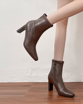 Low cylinder all-match boots France style short boots for women