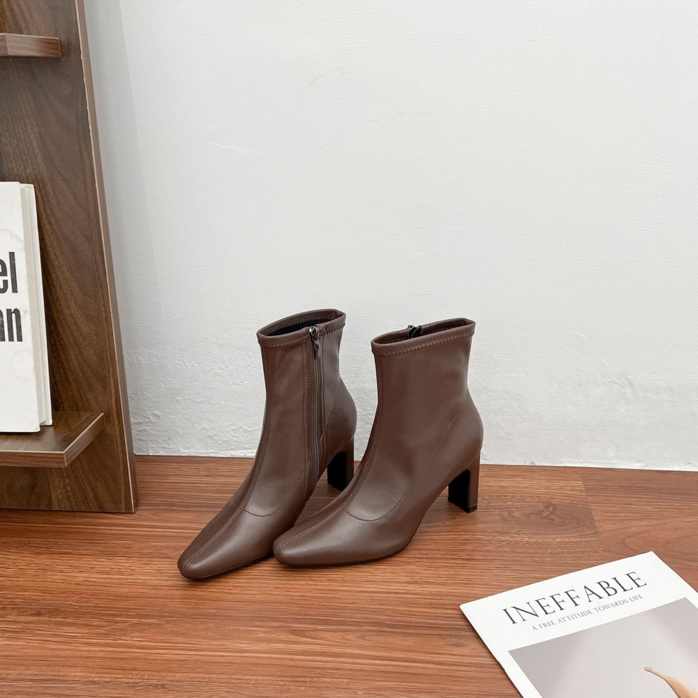 Low cylinder all-match boots France style short boots for women