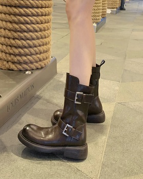 Thick crust double cingulate middle cylinder winter boots