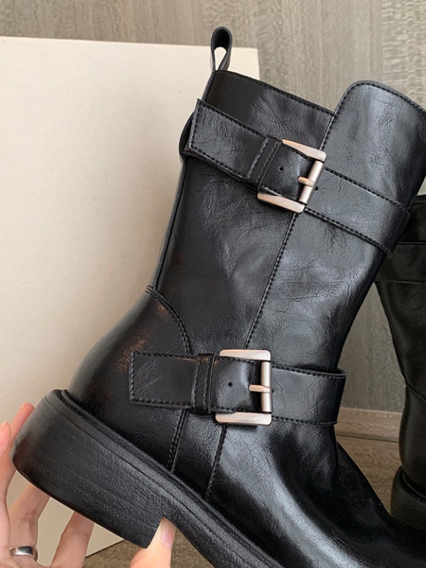 Thick crust double cingulate middle cylinder winter boots