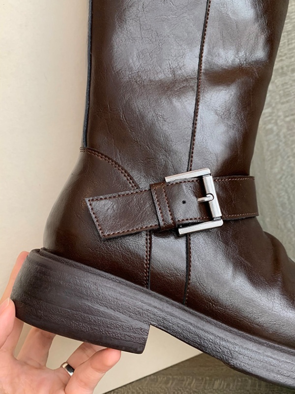 Thick crust double cingulate middle cylinder winter boots