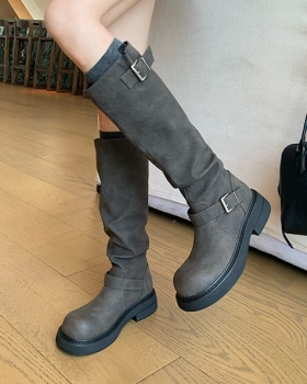 Autumn and winter thigh boots fold boots for women