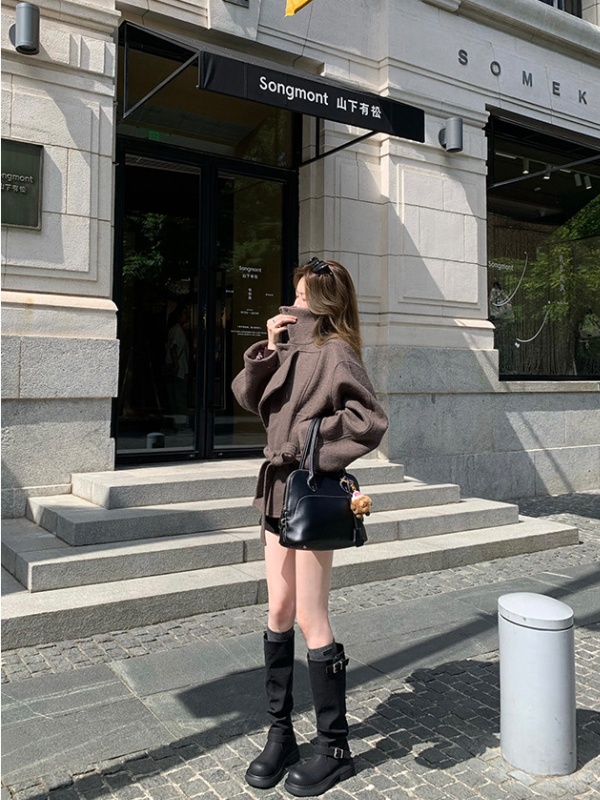 Autumn and winter thigh boots fold boots for women