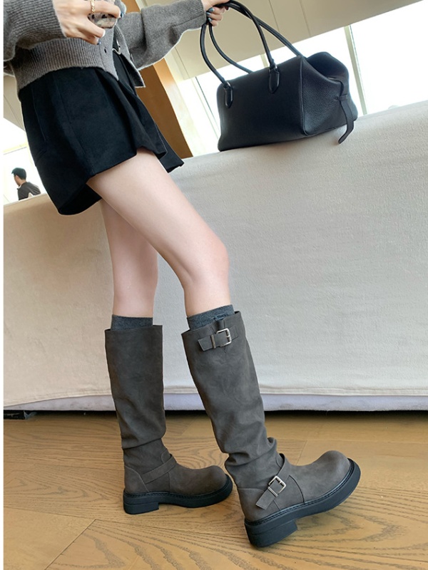 Autumn and winter thigh boots fold boots for women