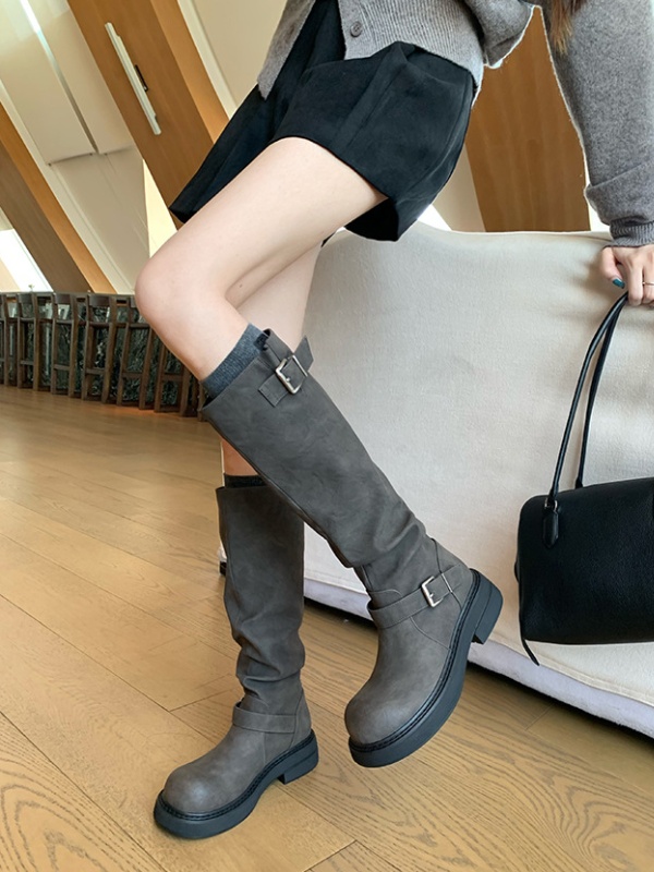 Autumn and winter thigh boots fold boots for women