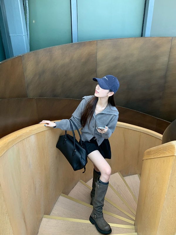 Autumn and winter thigh boots fold boots for women