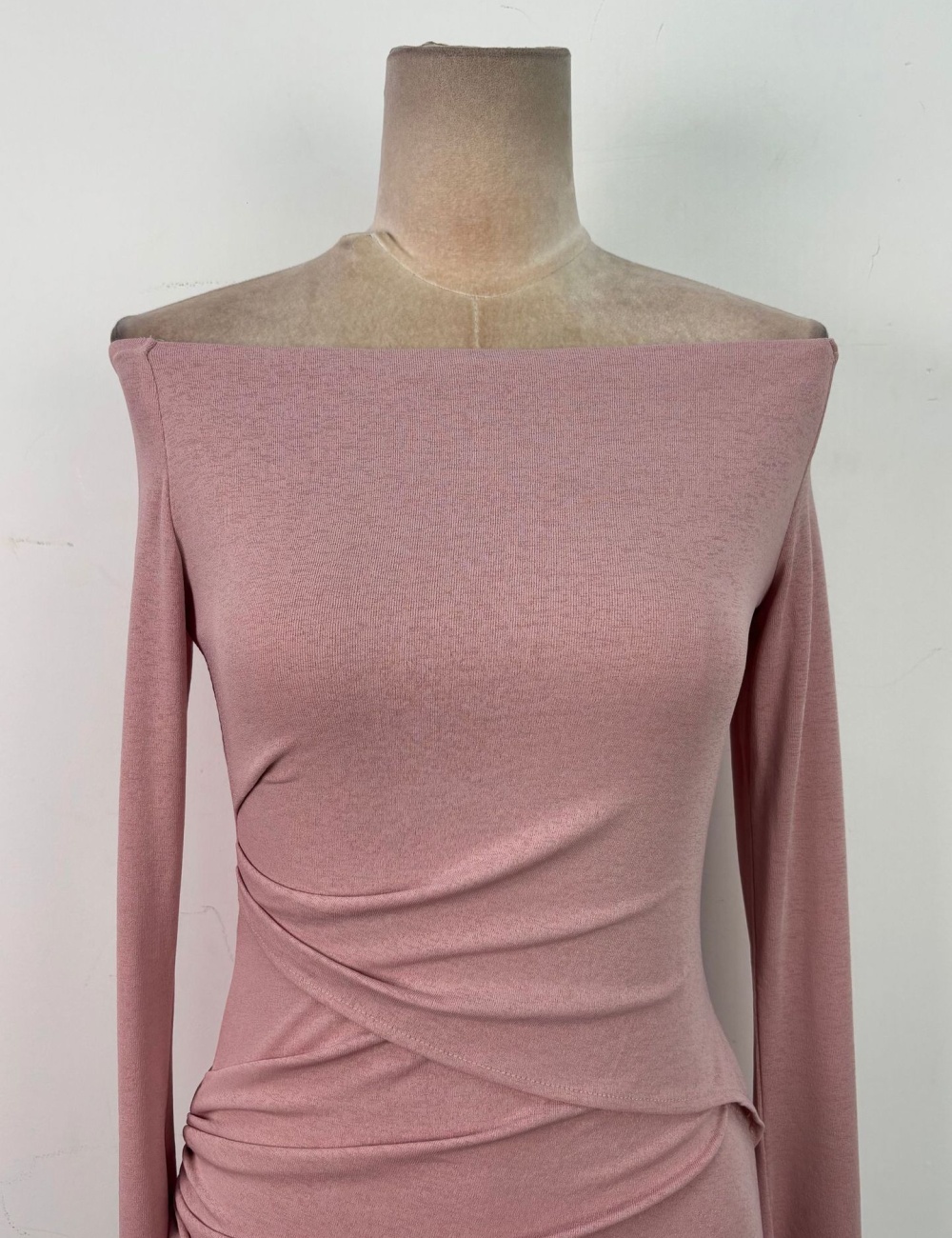 Tender flat shoulder long dress temperament elegant dress