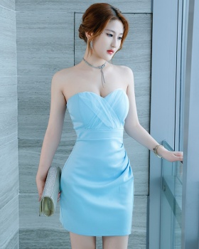 Night show slim wrapped chest T-back sexy halter dress