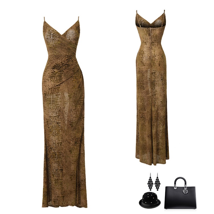 Temperament lace long dress perspective evening dress