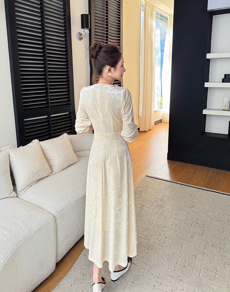 Slim tender autumn and winter temperament big skirt dress