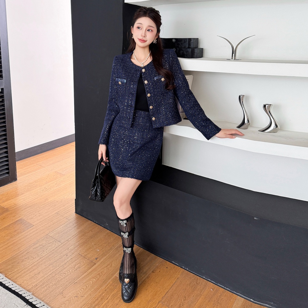 France style temperament coat chanelstyle skirt 2pcs set