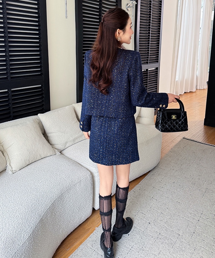 France style temperament coat chanelstyle skirt 2pcs set