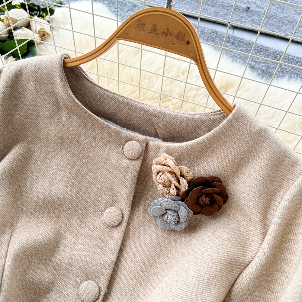 Bandage high waist skirt France style tops a set