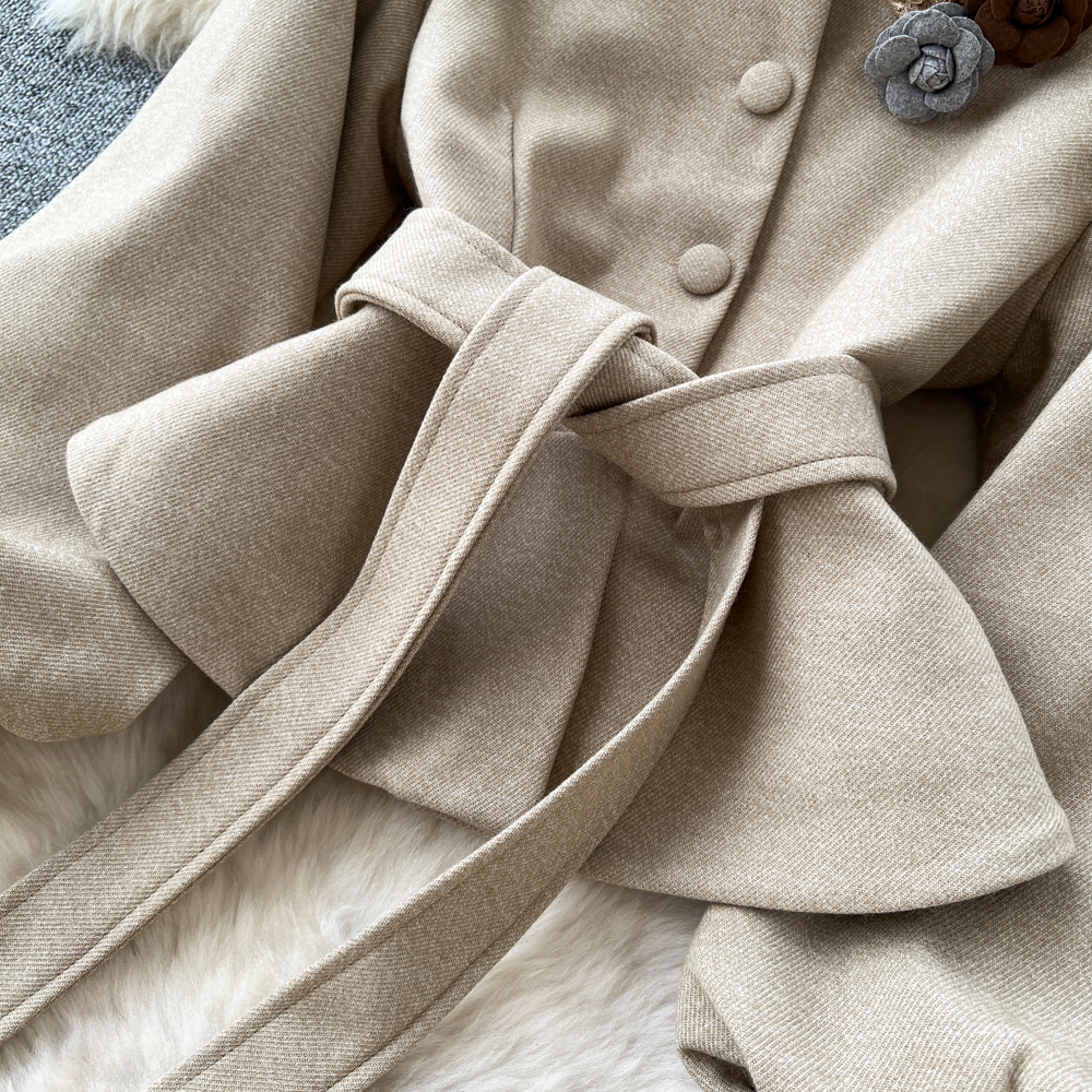 Bandage high waist skirt France style tops a set